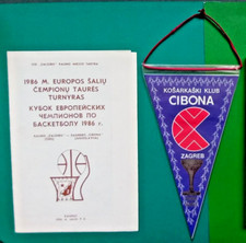 ŽALGIRIS KAUNAS vs CIBONA ZAGREB BASKETBALL PROGRAMME FIBA CHAMPIONS CUP 1986