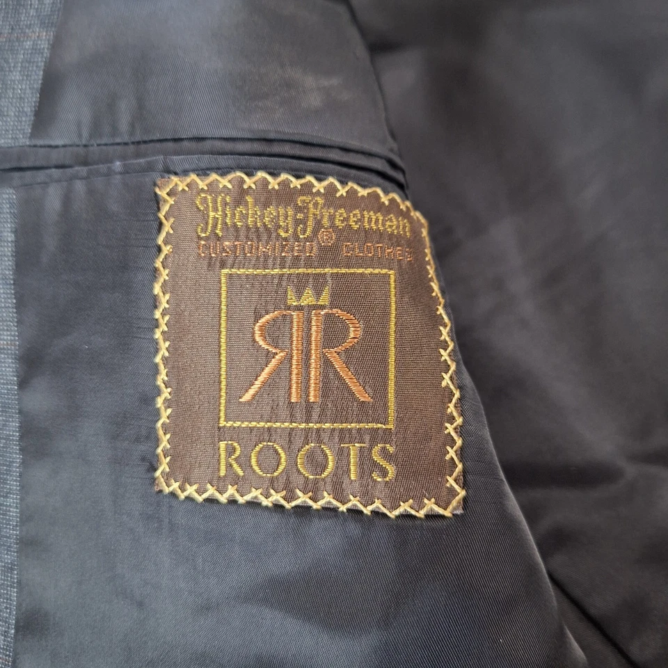 Blazer Roots para hombre 39 w33 azul Glen ventana un solo pecho ventilado Foto 4 de 4
