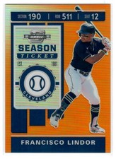 Francisco Lindor 2020 Chronicles Contenders Optic Baseball #17 Orange Prizm /17