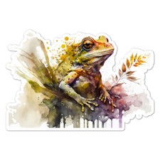 Watercolor Frog, Vinyl Decal Sticker, Indoor Outdoor, 3 Sizes, 8913