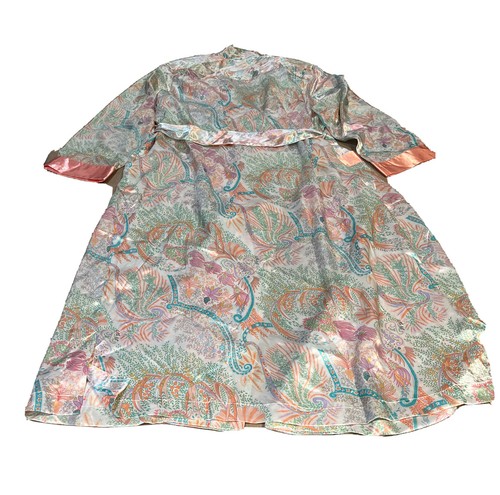 Rare vtg Sarah Spencer Vintage Floral Robe Multicolor Belted Soft Women's Size L - Picture 2 of 10
