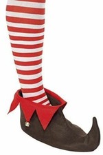 Adult Elf Shoes with Bells Christmas Fancy Dress Party Accessory
