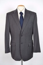  220 EXPRESS MENS 100 WOOL GRAY PINSTRIPE BLAZER SPORT COAT 40R