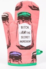 Blue Q -B**** I AM THE SECRET INGREDIENT OVEN MITT- kitchen Great Gift present