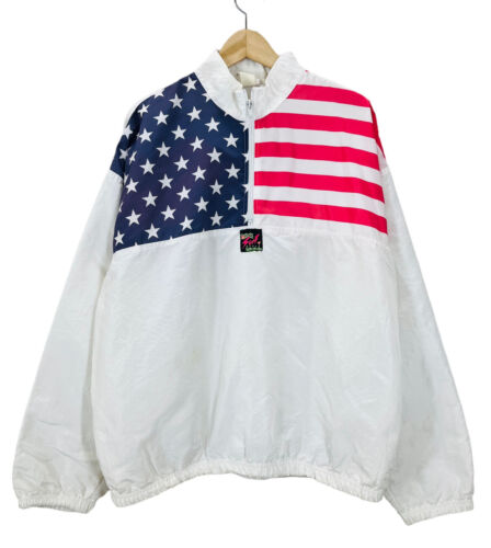 Vintage Surf Style amerikanische Flagge Windbreaker Jacke  - Bild 1 von 6