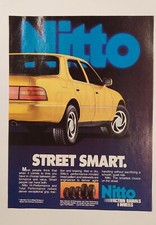 1990 Nitto Tire Print Ad, Featuring Lexus LS400, Street Smart Tires