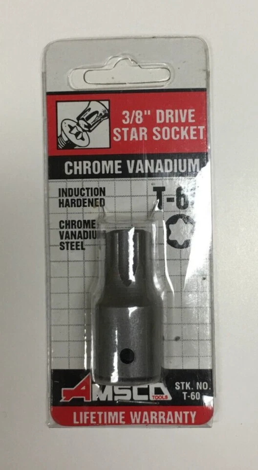 3/8" DRIVE STAR TORX SOCKET  BIT T60  CHROME VANADIUM - Image 3 of 3