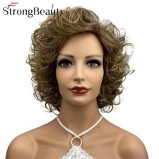 StrongBeauty Curly Synthetic Wigs Short Women Wig Heat Resistant Capless Hair