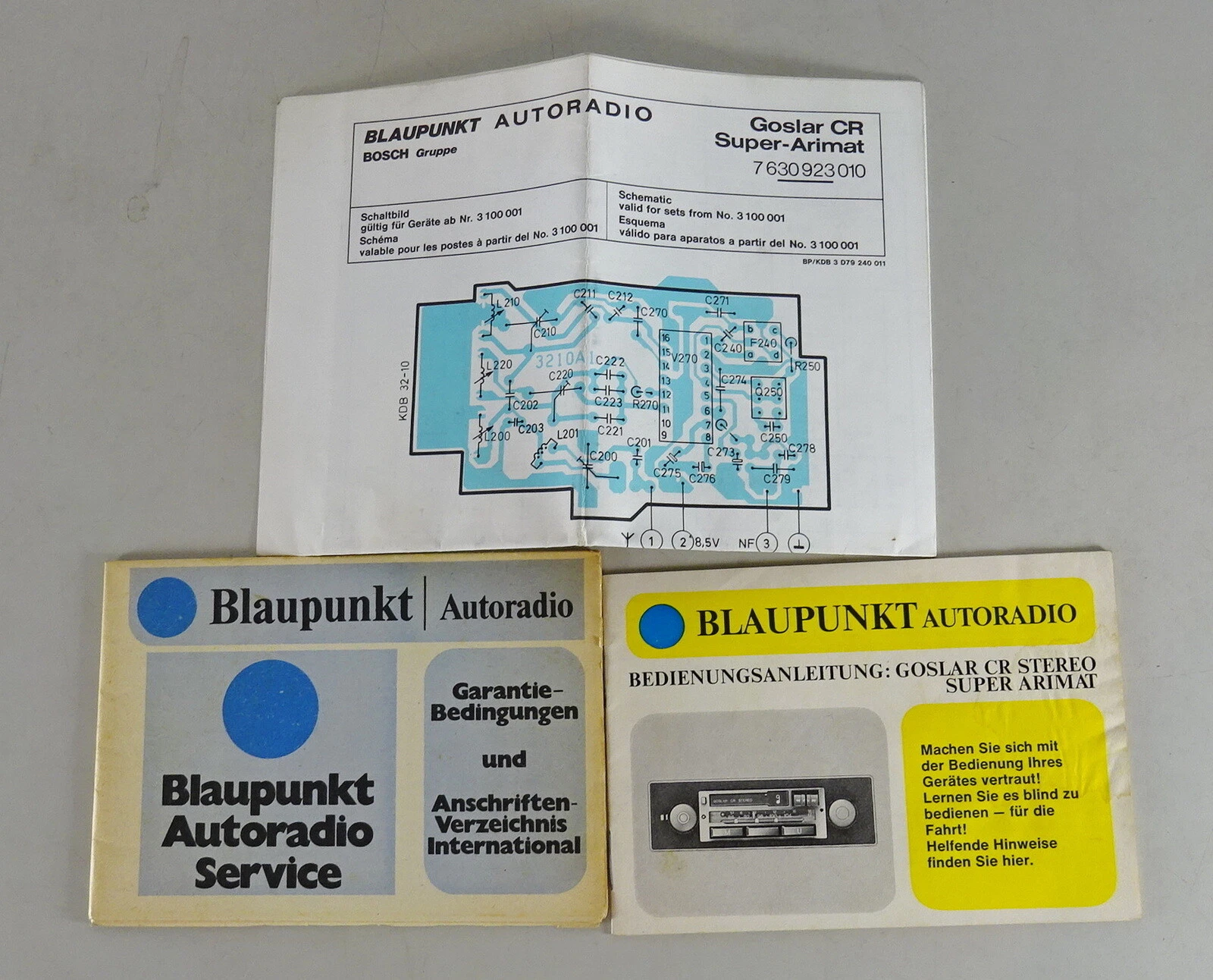 Operating Instructions / Manual Blaupunkt Radio Goslar CR / Super Arimat