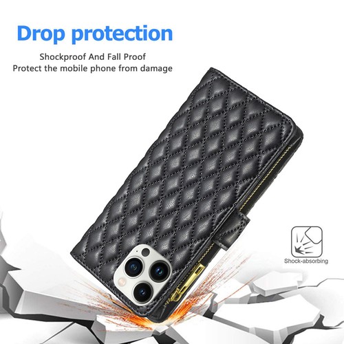 For iPhone 16 15 14 13 12 11 Pro Max XR 8 Flip Leather Zipper Wallet Case Cover - Picture 51 of 54