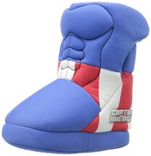 NEW Marvel Captain America Cartoon Slippers Little Kid Small 5/6 Red White Blue