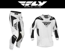 2025 Fly Racing Kinetic Mesh Sym Gear Set - Jersey & Pants - White/Black