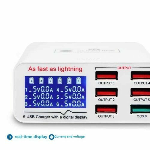 Sunshine 6 USB supporto ricarica intelligente QC 3.0 ricarica rapida con display digitale - Foto 2 di 2