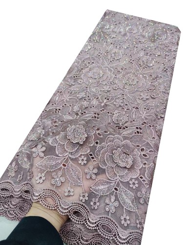 YQOINFKS Sequin Lace Luxury Beaded Swiss Voile Fabric 5 Yds Tulle Net Embroidery - Picture 9 of 18