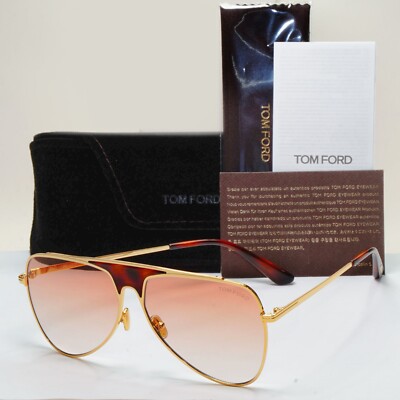 Tom Ford Sunglasses Ethan Gold Brown Gradient Metal Square FT0935 TF 935 30T