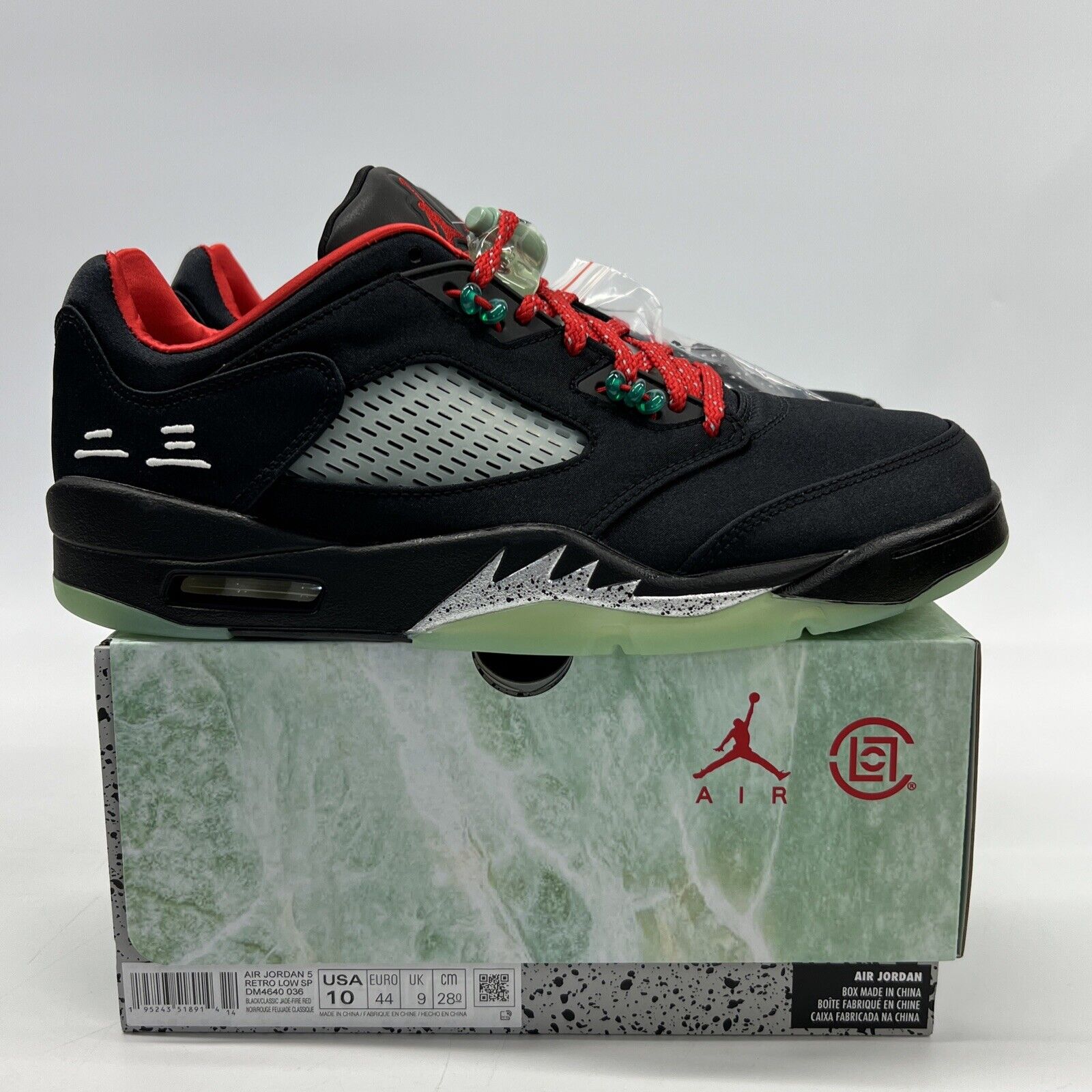 Size 10 CLOT x Air 5 Retro Low SP Jade Black Fire Red Green | eBay