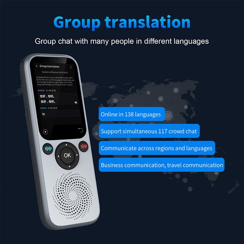 Voice Translator 138 Languages 2inch Touch Screen for Business Learning Travel I - Bild 8 von 12