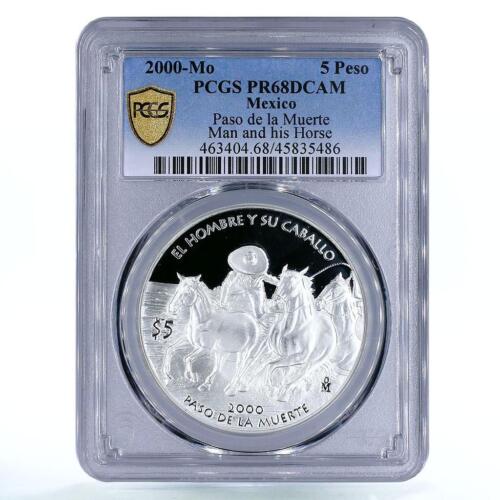 Mexico 5 pesos Paso De La Muerte Man and His Horse PR68 PCGS silver coin 2000 - Picture 1 of 2