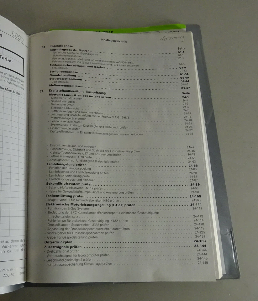 Manual de Taller Audi A3/S3 8L Motronic Inyección- Y Sistema de Encendido 4Zyl. - Imagen 2 de 3