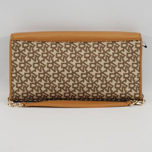 DKNY AUTHENTIC T&C W/D HARDWARE CHINO TAN SHOULDER BAG HANDBAG PURSE NWT - Picture 5 of 7
