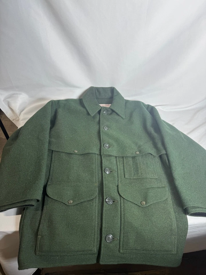 Chaqueta de Lana Filson Double Mackinaw Cruiser Verde Talla 40 Hecha en EE. UU. De Colección Foto 3 de 4