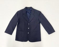 Claiborne Boys Size 8 Regular Navy Blue Sport Coat Suit Jacket 3-Button Closure