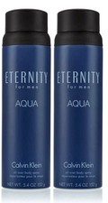 2 BOTTLES of Eternity Aqua by Calvin Klein 5.4 oz Body Spray for Men