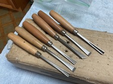 Vintage 6 Piece Unmarked Wood Carving Set