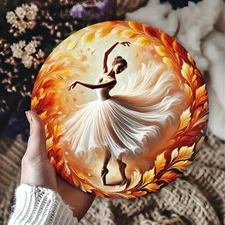 Aluminum Foil Engraving Elegant Ballerina Wall Art, Decorative Painting for Livi