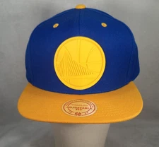 Mitchell & Ness Golden State Warriors Snapback Hat Blue Adjustable Cap Wool NBA
