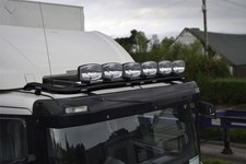 Roof Bar + LEDs + Spot Lights For Scania 4 Series Standard Sleeper BLACK Truck