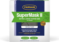 Supermask II Horse Fly Mask without Ears, Extended Coverage, Protects Eyes from