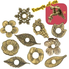 Brass Faucet Escutcheon Cover Plate 1/2” Floral Leaf Design Wall Hole Trim Ring