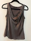 PLATINUM COWL NECK SLEEVELESS 100% SILK BLOUSE sz XS