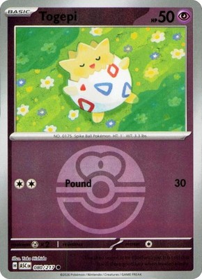 Togepi (Love Ball) 080/217 Reverse Holo Common Pokemon ME: Ascended Heroes NM
