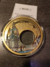 Medaille Frauenkirche Dresden Wiedereröffnung vergoldet