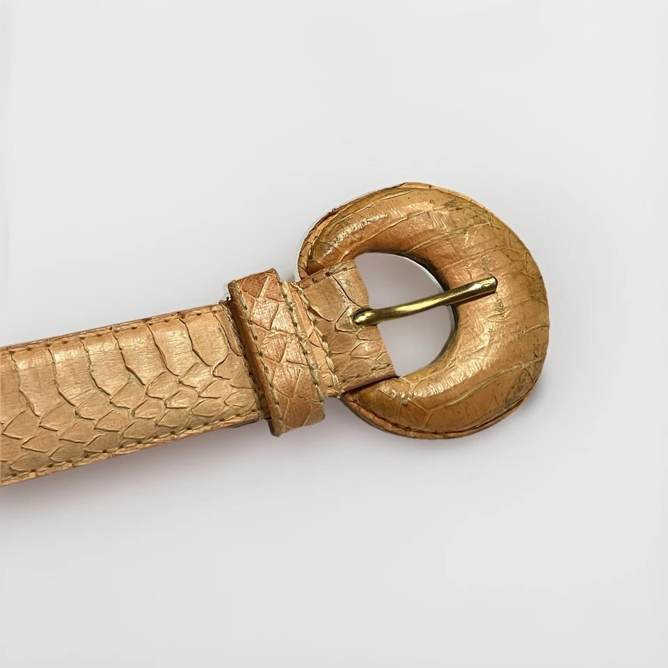"Cinturón de piel de serpiente vintage DAME Geniune unisex 38""" Foto 4 de 4