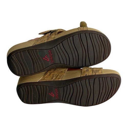 Vionic Shoes Womens Size 8 Skylar Tan Cork Look Adjustable Strap Slip On Sandals - Picture 9 of 10