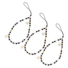 3pcs Beaded Phone Wrist Strap For Phone Case Star Charm Cellphone Lanyard