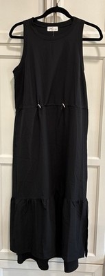NWT 24/7 by Maurices Women's Black Sleeveless Midi Shift Dress Size M Toggle