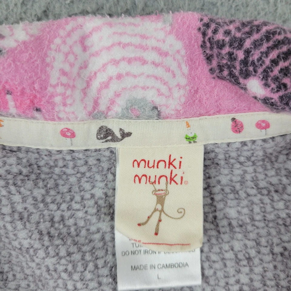 Munki Munki 睡衣套装女式大号粉色羊黑色 70% 竹法兰绒裤 — 第 4/4 张图片