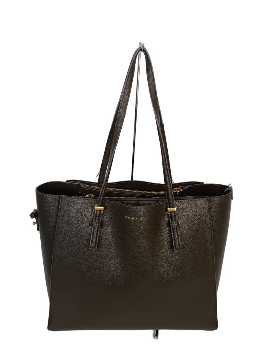 CHARLES&KEITH Tote Bag Leather BRW Plain