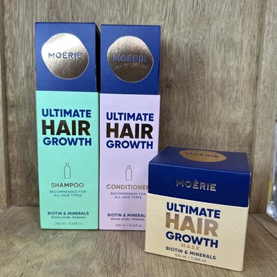 NEW in box Moerie Ultimate Hair Growth 3 Piece Set Shampoo, Conditioner, Mask