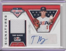 2019 USA Baseball Stars & Stripes Material Signatures #34 Timmy Manning  162/299