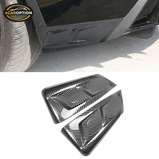 Fit 20-24 Tesla Model Y Gloss Black Carbon Fiber Print Rear Lip Corner Aprons PP