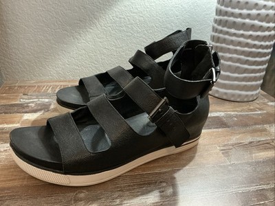 Eileen Fisher Women s Sz 10 Black Story Platform Sandal EUC