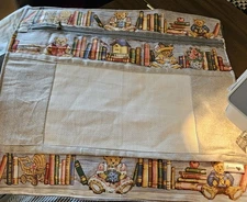 Project Bag BEAR Book cross stitch craft AIDA needlework storage Handmade 17x15