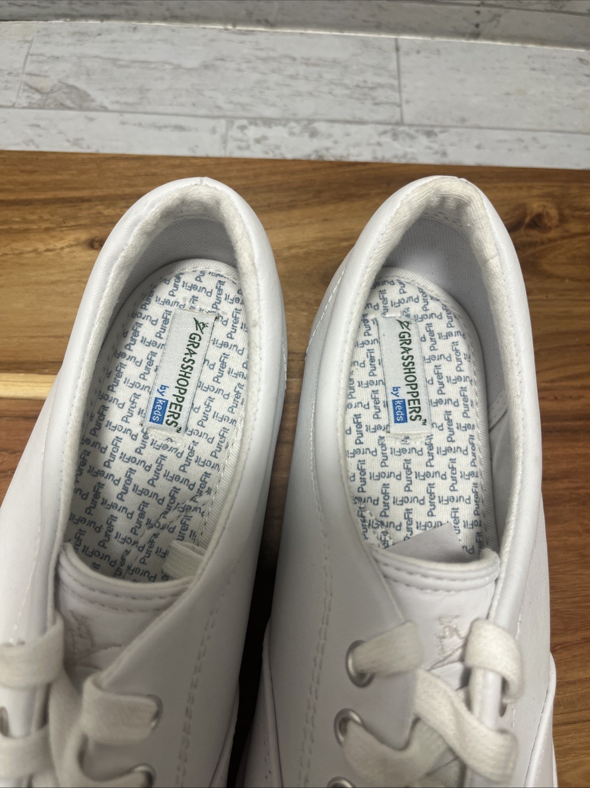 Keds Grasshopper White Leather Champion Shoes Sz 8.5 W Double Decker - NEW image 7