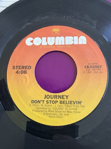 Journey " Don't Stop Believin' / Natural Thing“ 45 vinyl record NM Condition - Picture 2 of 3