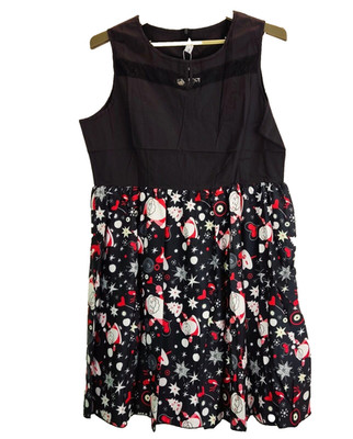 nextmia fashion womens dress black & red round neck sleeveless size 3xl